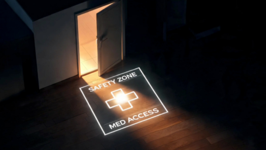 Unlocking the apartment door for emergency medical access.