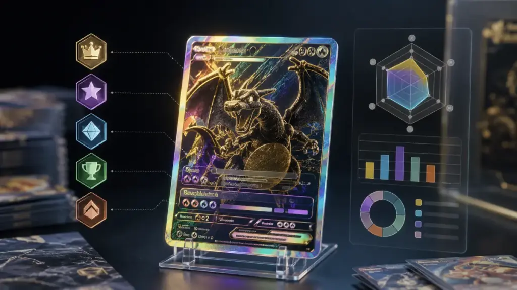 player-checking-card-values-on-desk-for-pokémon-pitch-black-card-list
