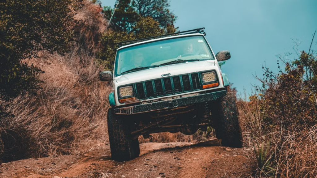 A clean Jeep Cherokee XJ, one of the best Old SUVs.