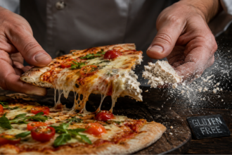 A comparative view of perfect versus failed crusts highlighting gluten free pizza crust mistakes to avoid
