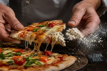A comparative view of perfect versus failed crusts highlighting gluten free pizza crust mistakes to avoid