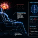 A detailed illustration showing why you are not getting enough rest due to mental overstimulation