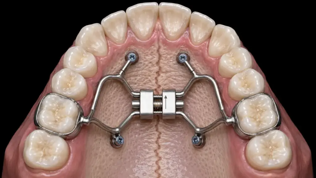 A specialized arch expander adults device using TADs for skeletal support.