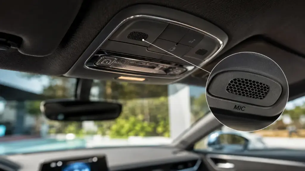 AI in cars cabin microphone hardware.