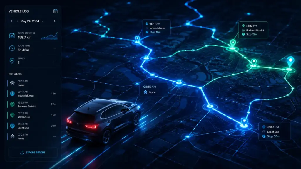 AI in cars tracking and location logging.