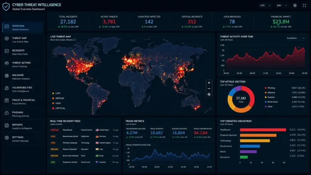 AI scams global threat metrics dashboard tracking synthetic voice fraud incidents