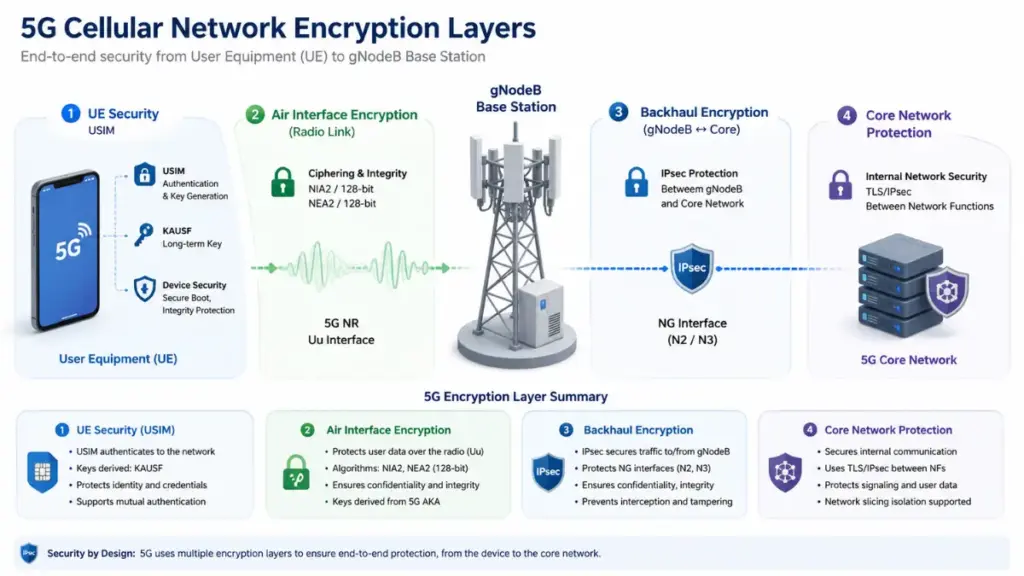 Cellular network encryption layers protecting mobile hotspots from local wireless sniffing