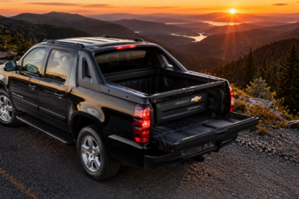 Chevrolet Avalanche Car parked on a mountain road