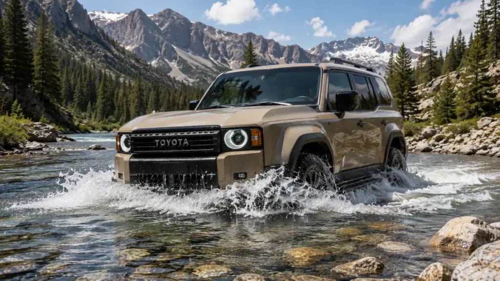 Deep water wading capabilities tested on the hybrid Toyota Land Cruiser