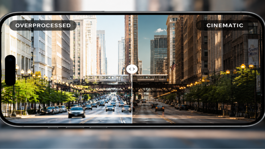 Detailed smartphone camera processing comparison highlighting iPhone Camera vs Adobe Project Indigo rendering styles