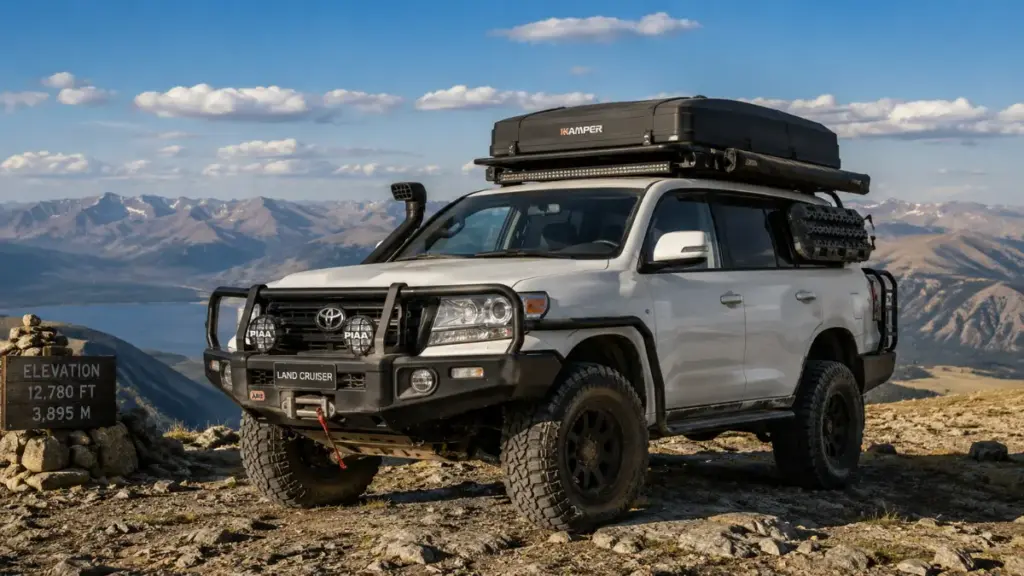 Fully modified overland setup built on the modern Toyota Land Cruiser platform