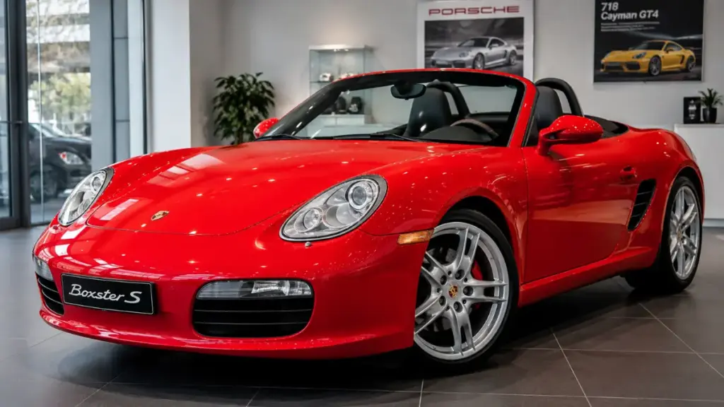 Guard red Porsche Boxster S in immaculate showroom condition representing rising market value.