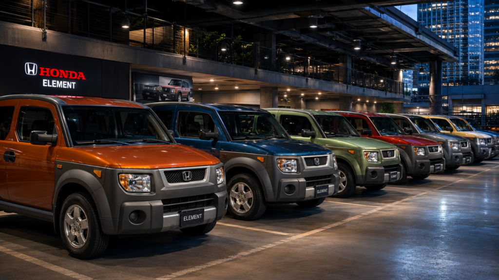  Honda Element collection in a garage