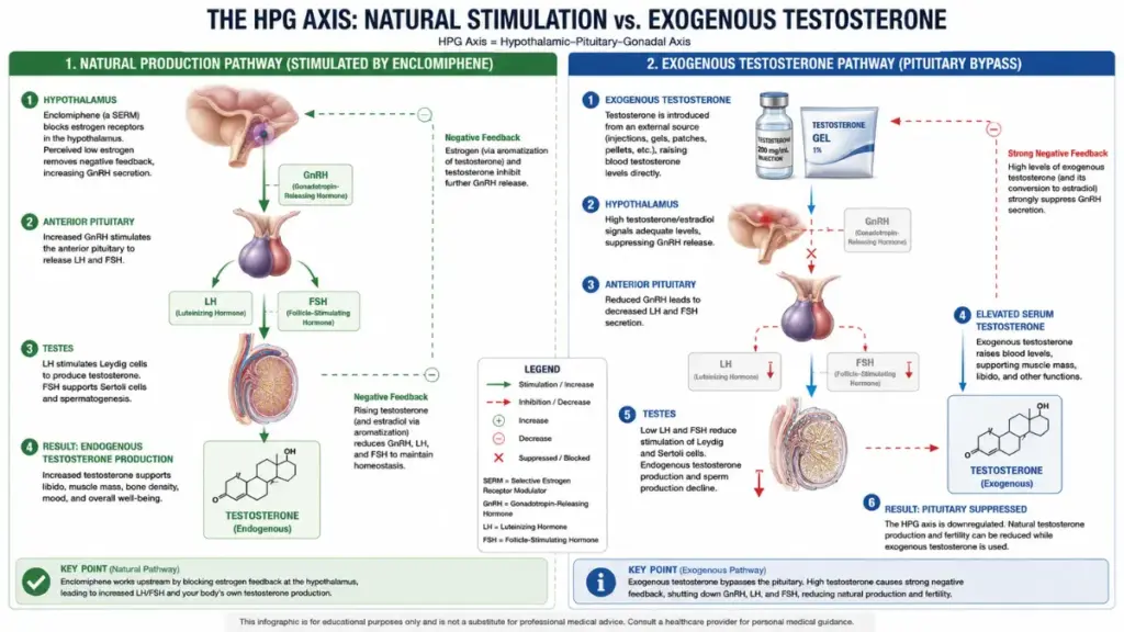 How Enclomiphene works versus TRT mechanisms