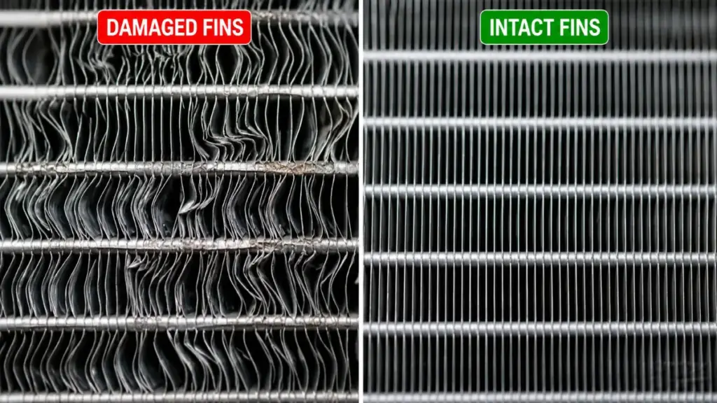  Illustrating the risks of improper window ac unit maintenance and fin damage