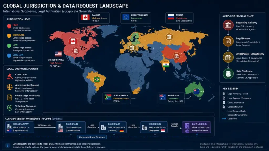 International jurisdiction maps affecting commercial vpns legal compliance