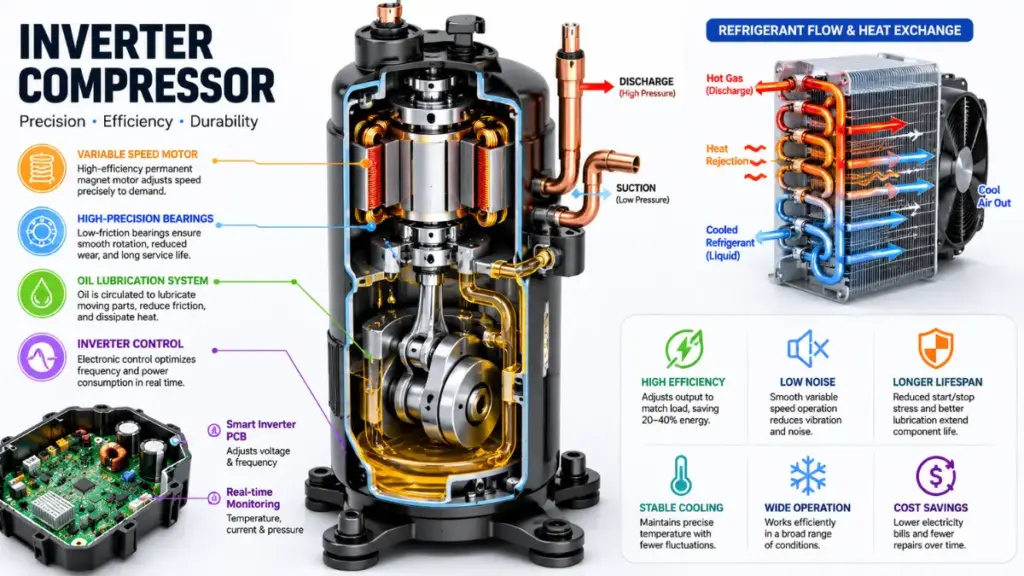 Inverter compressor technology in the best portable air conditioner.