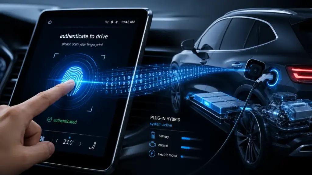  Legal and technical aspects of biometric plug in hybrid electric vehicle access.