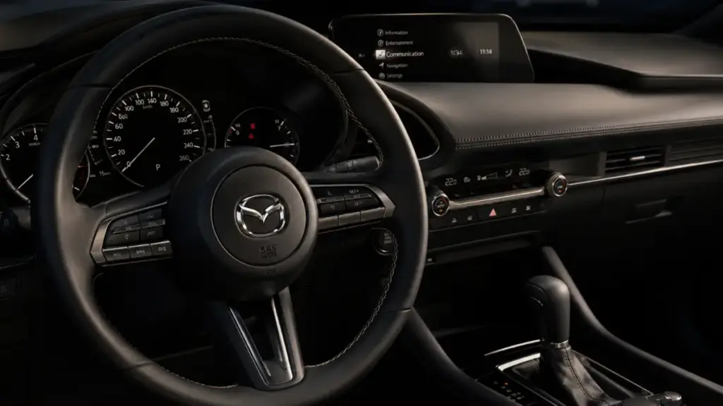  Luxurious Mazda3 interior, providing a premium feel unlike other best hybrid sedans under $35k.