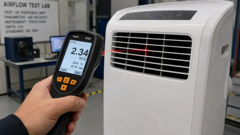  Measuring airflow is how we determine the best portable air conditioner cooling capacity.