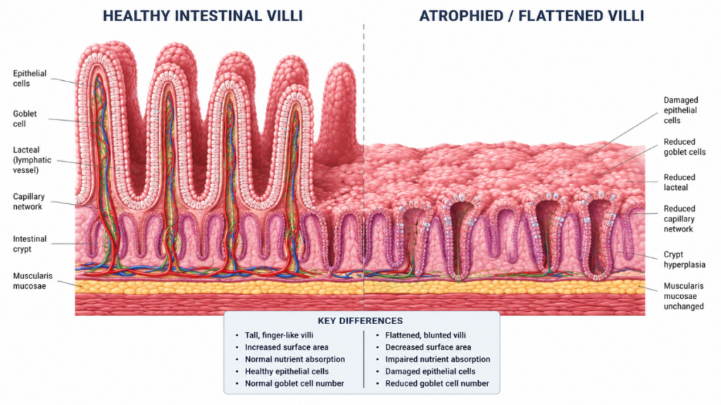 Microscopic-view-of-intestinal-wall-changes-caused-by-side-effects-when-you-drink-protein-shake-for-breakfast.