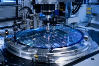 Next generation semiconductor packaging assembly line inside a modern cleanroom