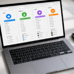 Optimizing digital organization using multiple browser profiles on a laptop workspace
