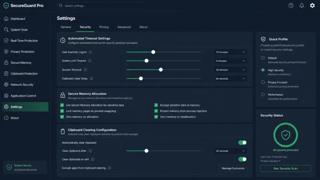 OS memory protection shielding a password manager process from unauthorized inspection.