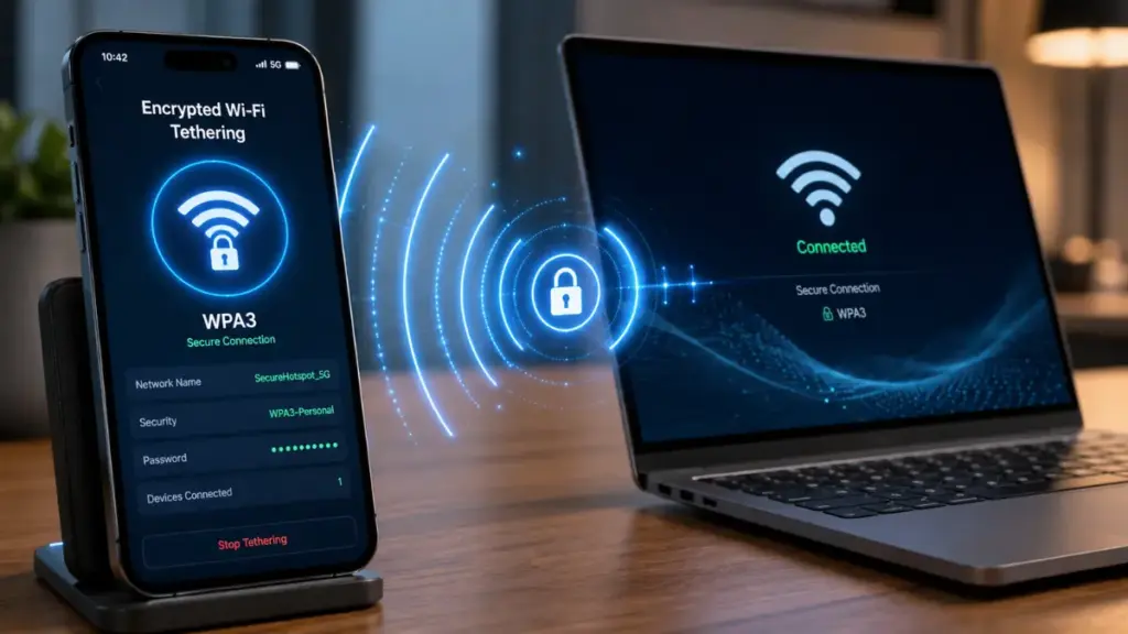 Personal mobile hotspots establishing isolated encrypted connections for sensitive data