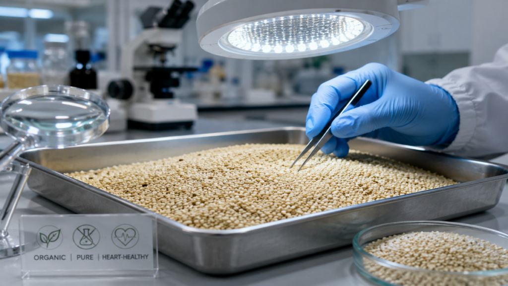 Premium dried sesame seeds solving misconcepts about the healthiest cooking oil for heart.
