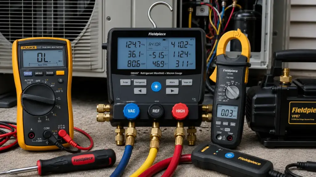 Professional diagnostics tools are necessary for advanced ac unit maintenance.
