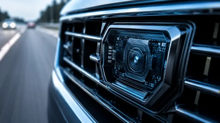 Radar sensor hardware integrated into a vehicle grille for Advanced Driver Assistance Systems