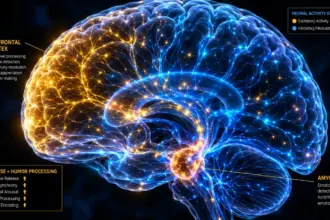 Scientific visualization of the benefit of laughter in the brain