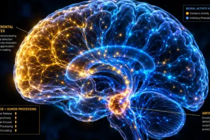 Scientific visualization of the benefit of laughter in the brain