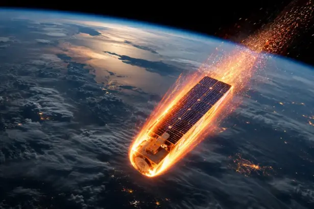 SpaceX Starlink satellite deorbit process in the upper atmosphere