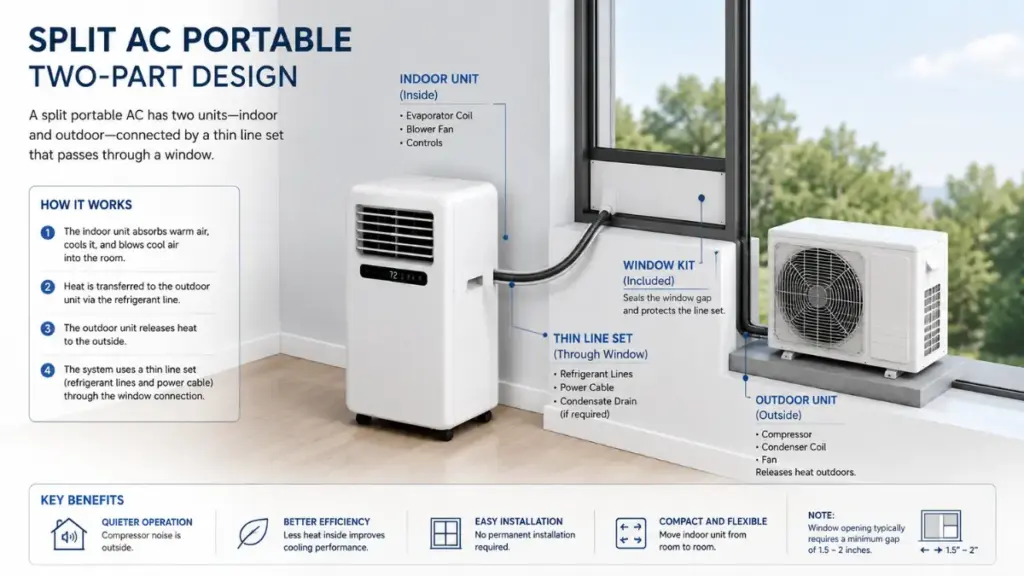  Split-system AC portable air conditioner design.