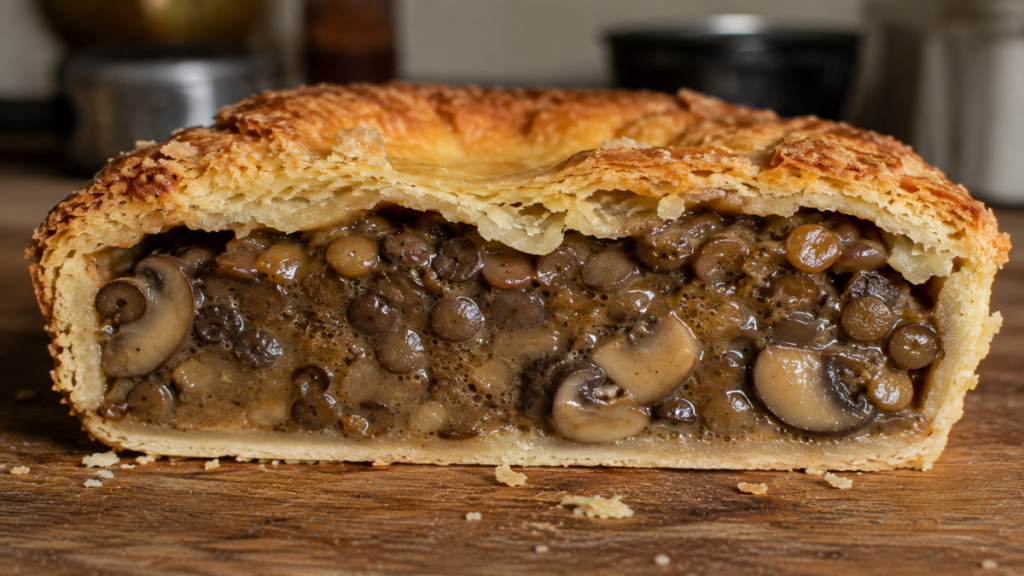 Spoiled-bubbling-lentil-filling-demonstrating-mistakes-to-avoid-when-serving-vegetarian-shepherdโs-pie-recipe.