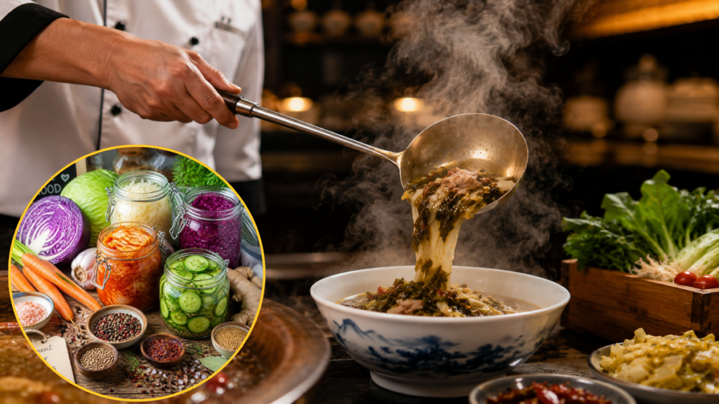 Steaming-hot-fermented-food-preparation-analyzing-gut-health-probiotics-from-homemade-fermented-foods.