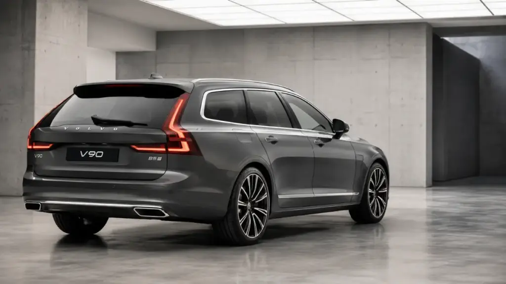 Studio product photography of a European luxury station wagon representing long-roof discontinued cars.