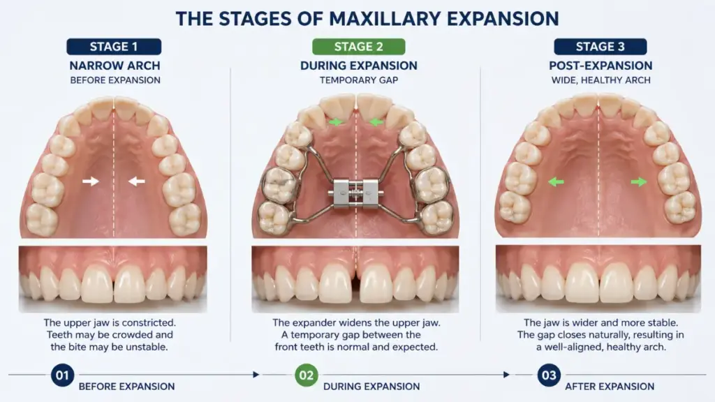 Success markers for palate expanders for teenagers.