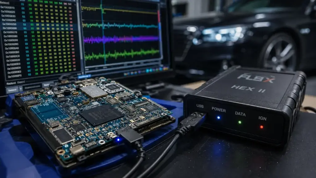 Technical debugging of an Android Auto system.