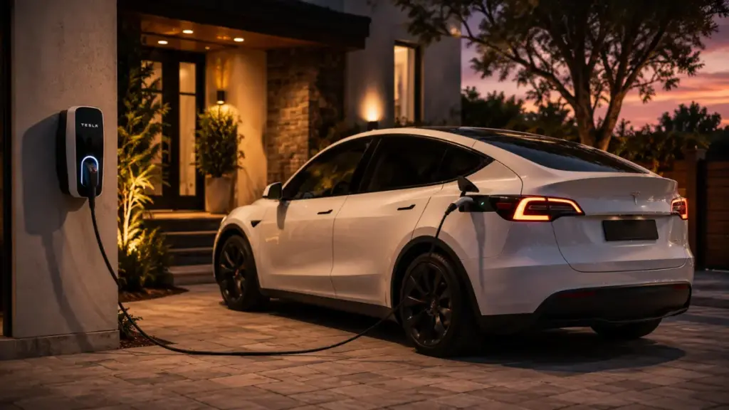 Tesla Model Y residential charging setup
