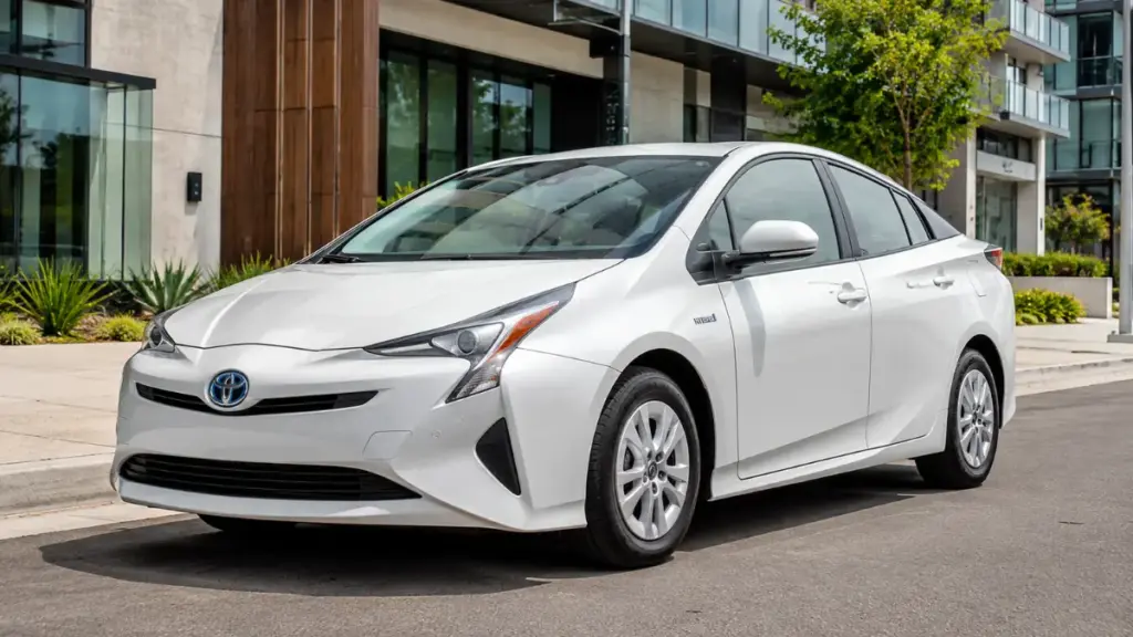 The highly efficient Toyota Prius LE, a top contender for the best hybrid sedans under $35k focused on MPG.