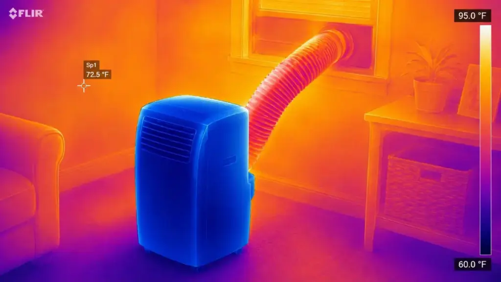 Thermal analysis of an AC portable air conditioner.