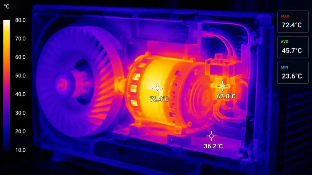 Using thermal imaging to diagnose electrical risks during ac unit maintenance