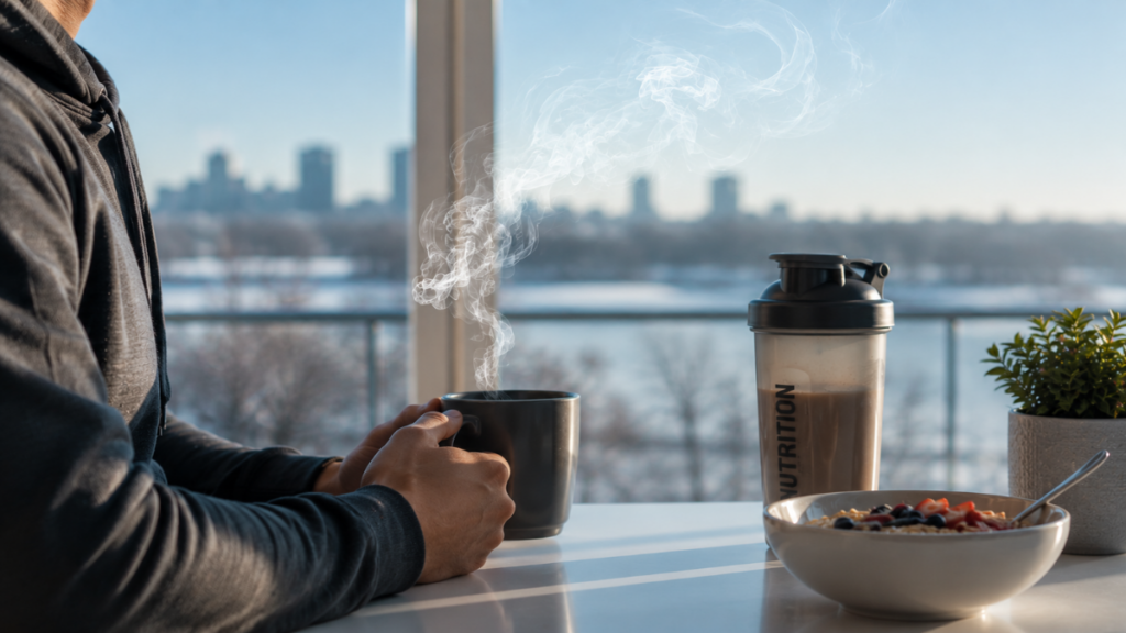 Visible-breath-indicator-warning-against-ongoing-side-effects-when-you-drink-protein-shake-for-breakfast.