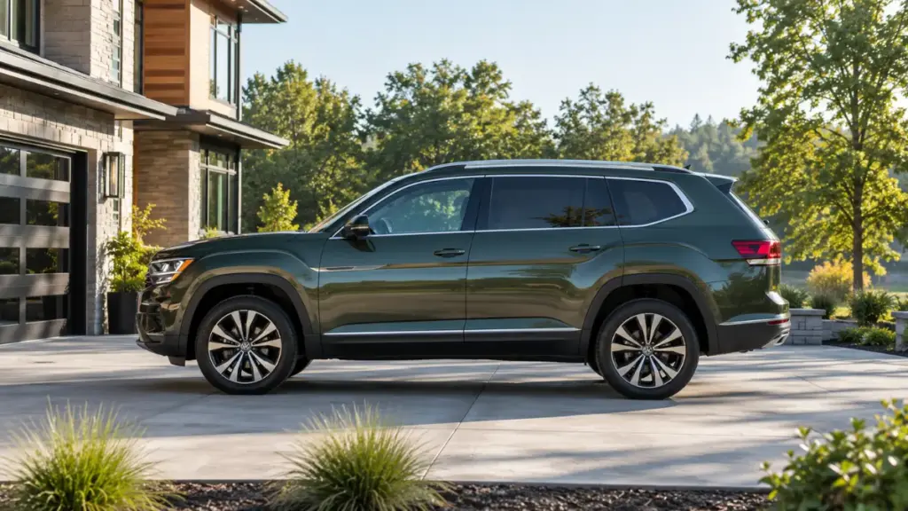 Volkswagen Atlas open trunk demonstrating extensive cargo space and flat load floor