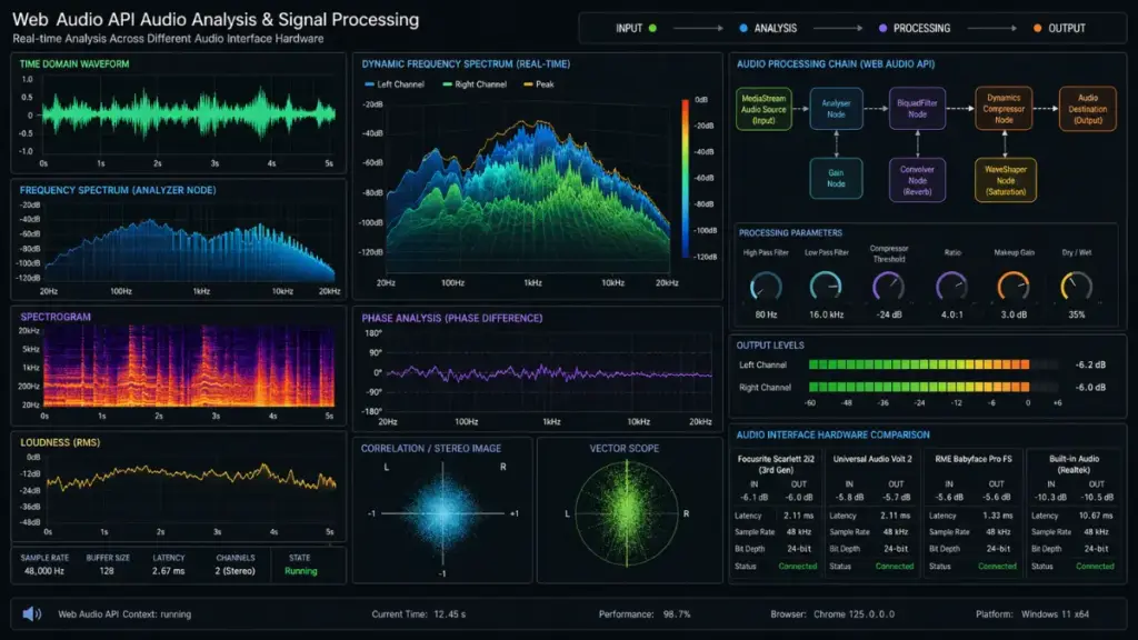 Web Audio API signal processing variations used in browser fingerprinting