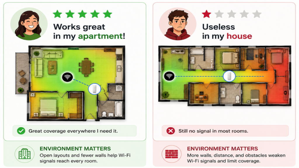  Why reviews for an internet wireless extender vary.