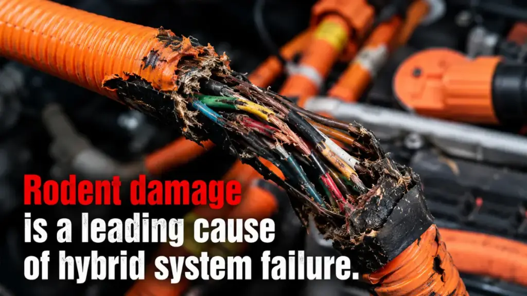 Wire harness damage impacting How Hybrid Sedans Save Fuel Without Plugging In.